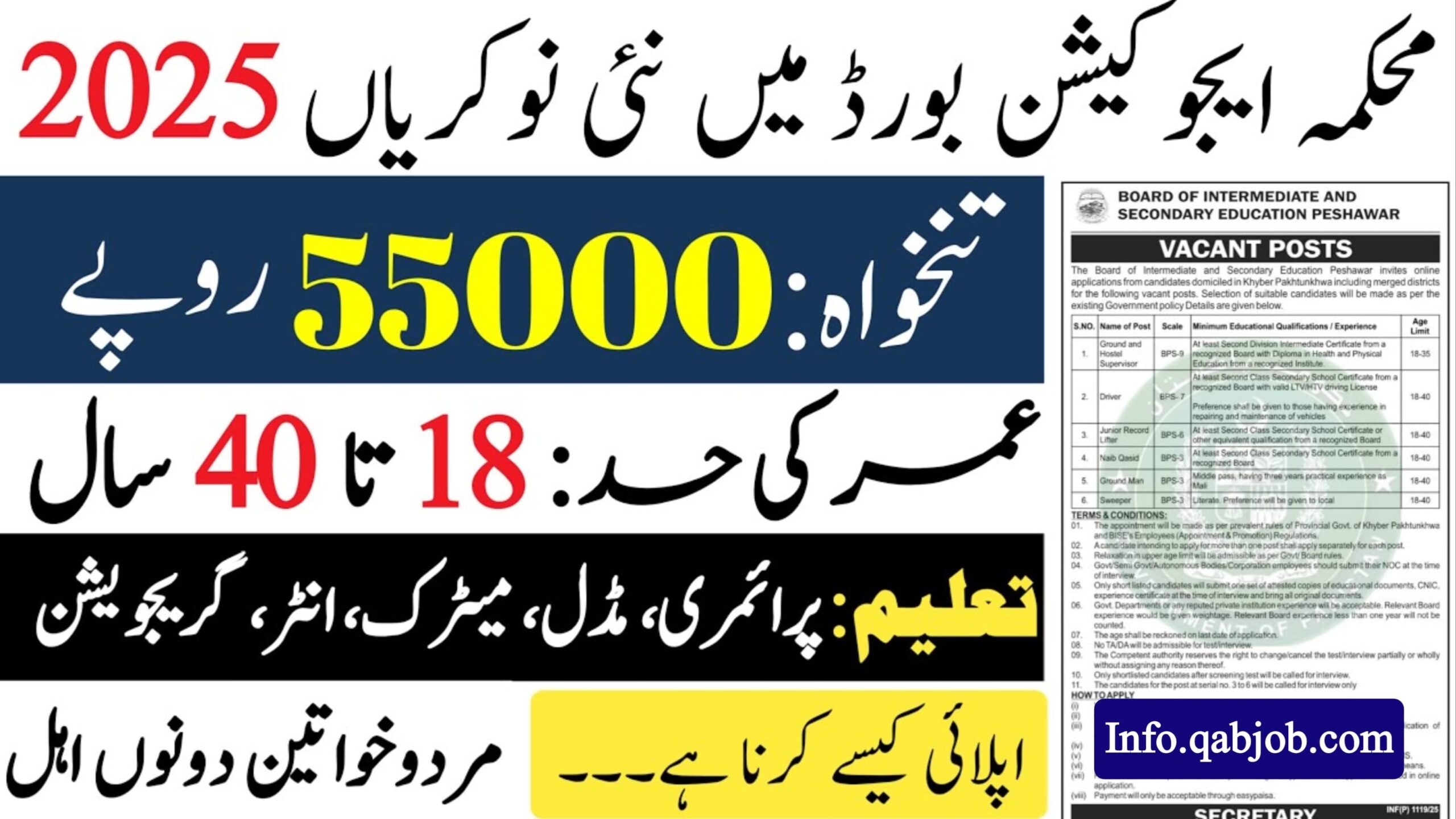 Board of Intermediate & Secondary Education (BISE) New Jobs 2025, jobspk29